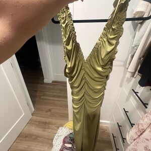 Zara Backless Olive Dress